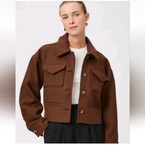 NWT PAIGE ASHTYN Capuccino wool Blend Brown Jacket Size XXS